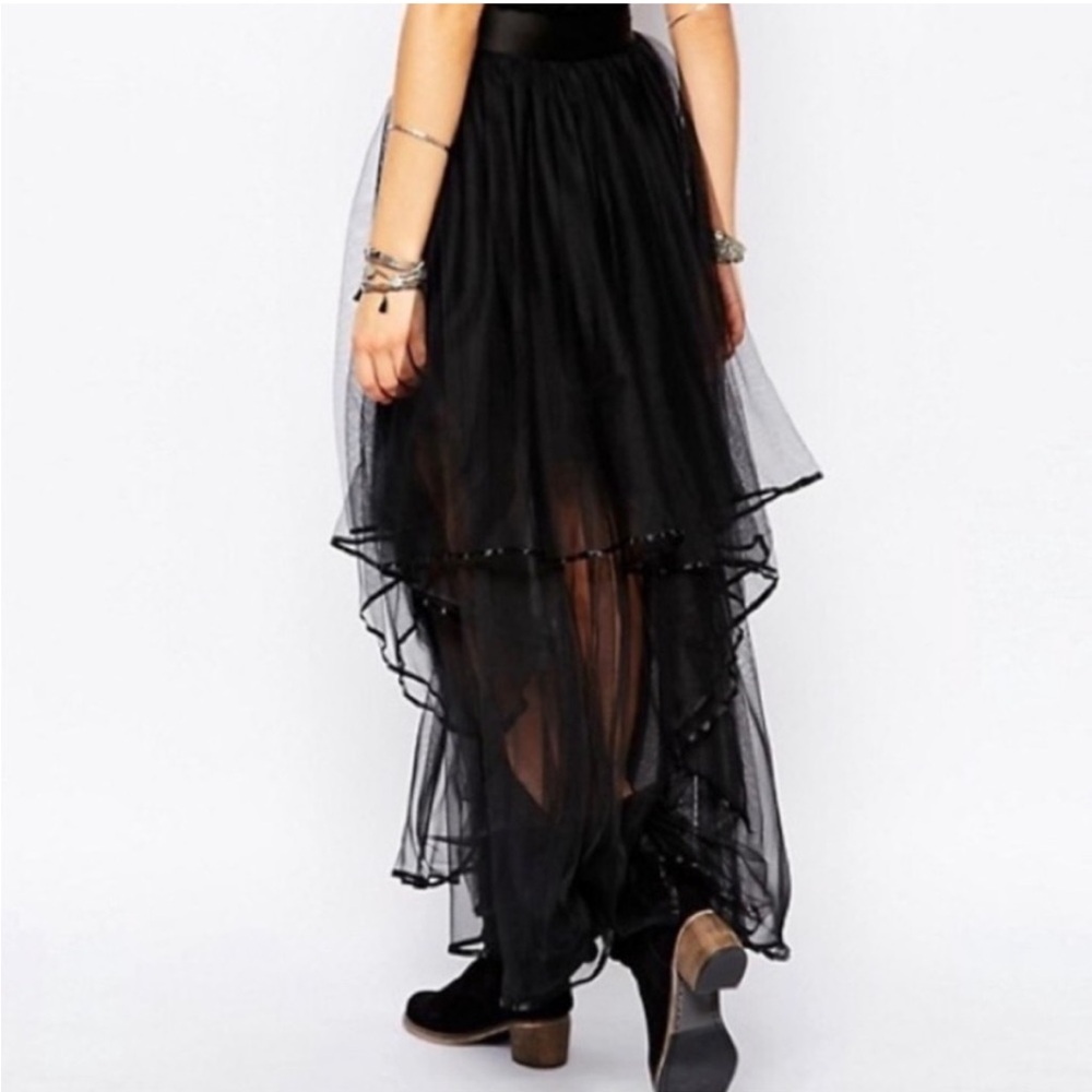 Free People Keep Me Tutu Maxi in Shell Sheer Tulle Skirt - Picture 4 of 15
